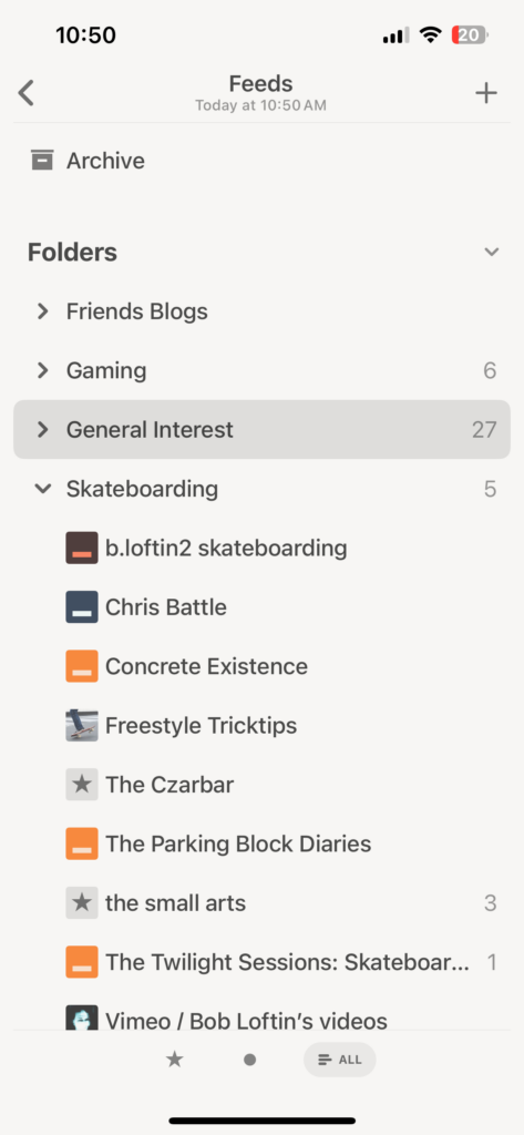 Reeder app screenshot