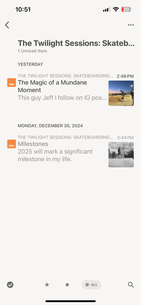 Reeder app screen shot