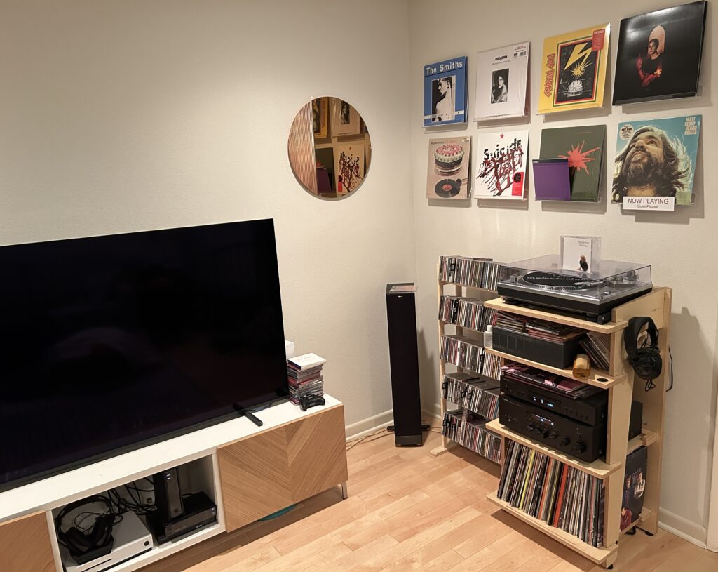 nice stereo and music collection